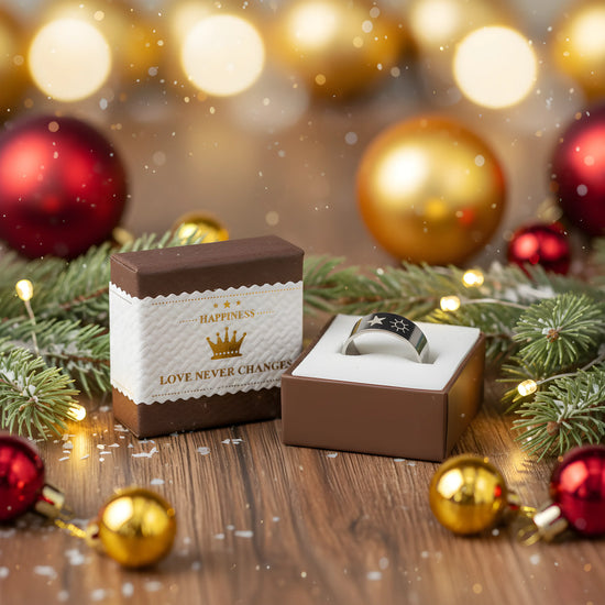 Stainless Steel Sun & Star Engraved Ring 5.6cm