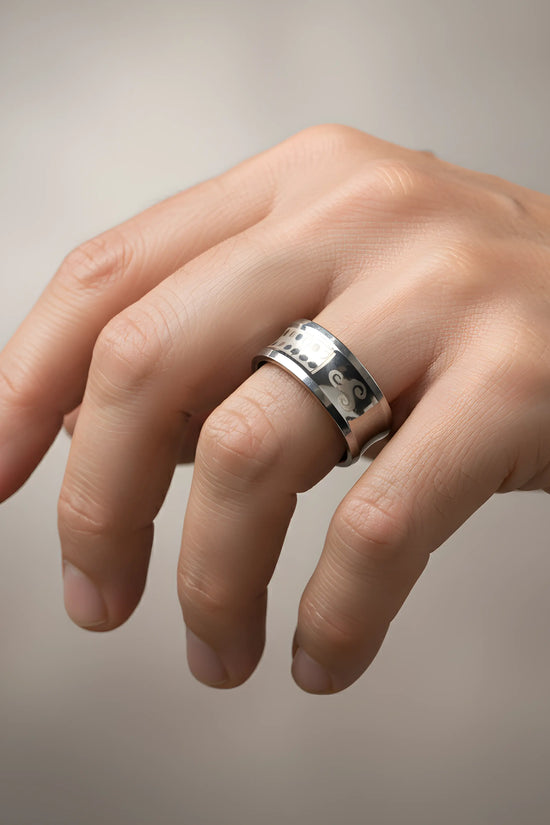 Stainless Steel Pattern Engraved Ring 5.9cm