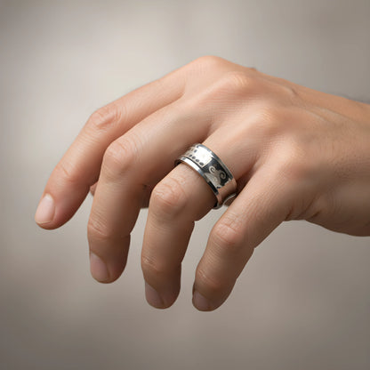 Stainless Steel Pattern Engraved Ring 5.9cm