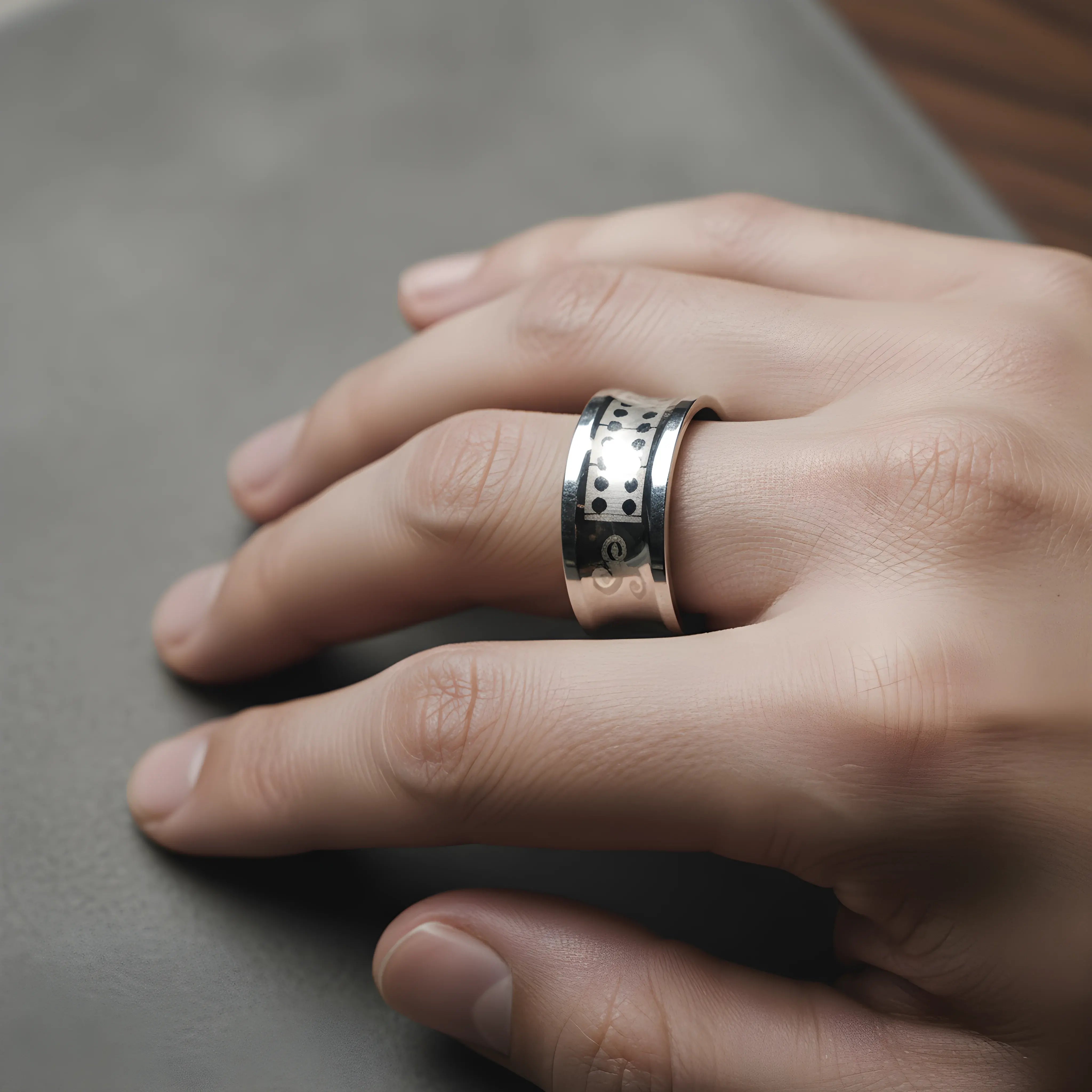 Stainless Steel Pattern Engraved Ring 5.9cm