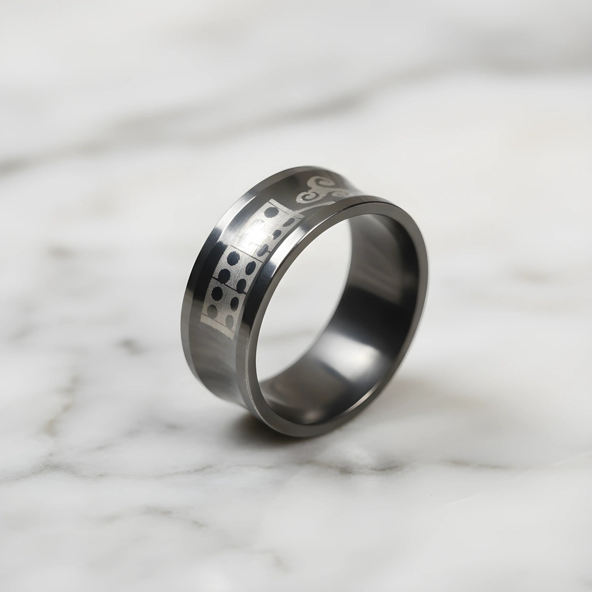 Stainless Steel Pattern Engraved Ring 5.9cm