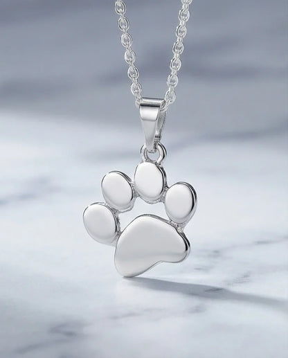 The Eternal Paw: High-Polish Silver Pet Necklace