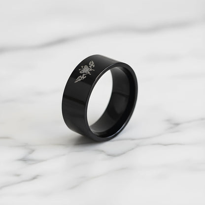 Minimalist Black Engraved Ring 5.6cm