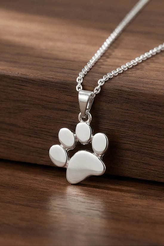 The Eternal Paw: High-Polish Silver Pet Necklace