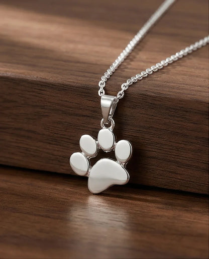 The Eternal Paw: High-Polish Silver Pet Necklace