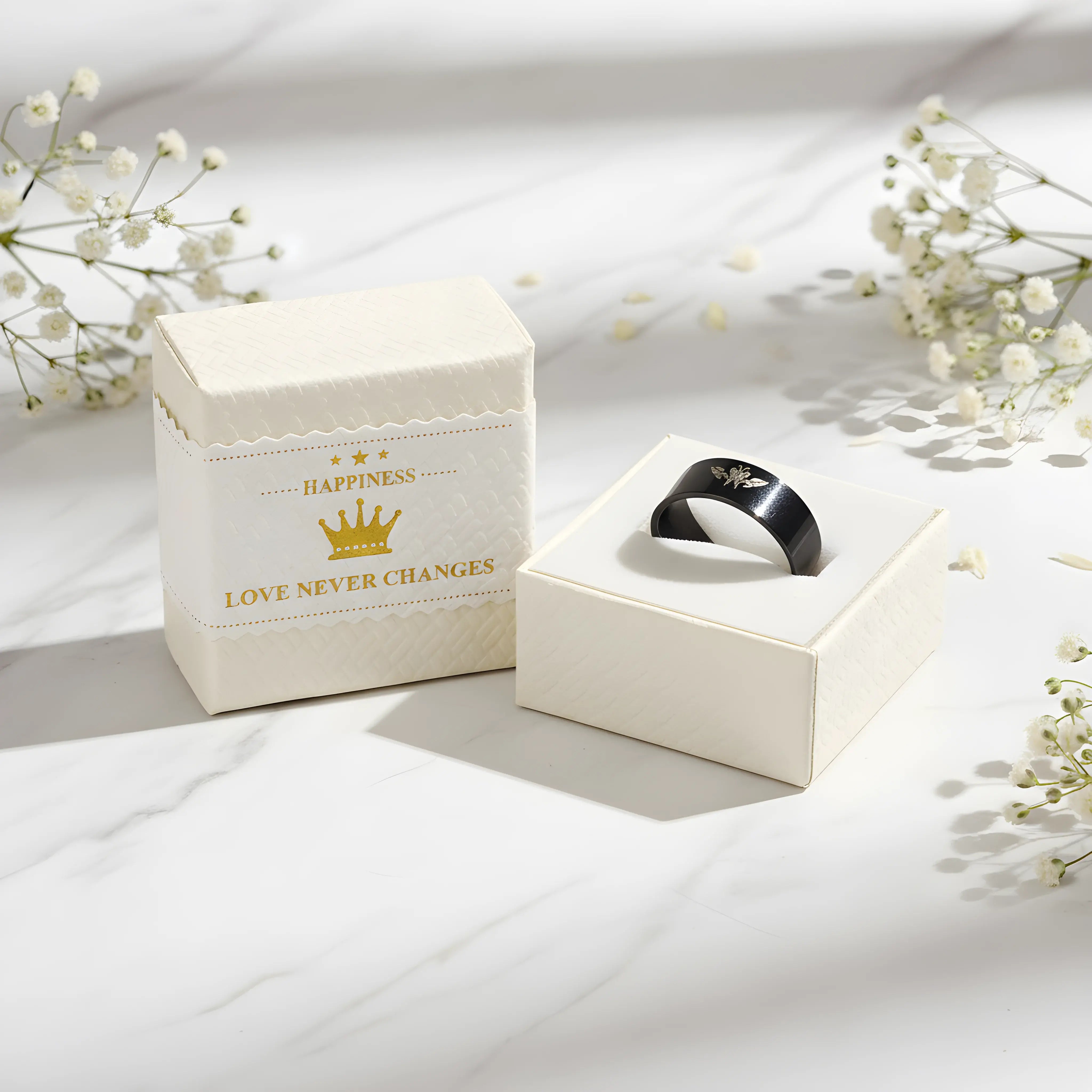 Minimalist Black Engraved Ring 5.6cm