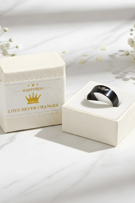 Minimalist Black Engraved Ring 5.6cm
