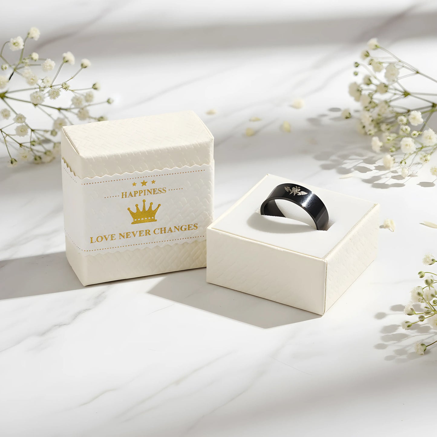 Minimalist Black Engraved Ring 5.6cm