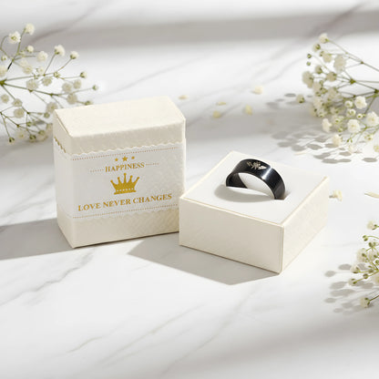 Minimalist Black Engraved Ring 5.6cm
