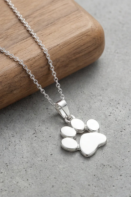 The Eternal Paw: High-Polish Silver Pet Necklace