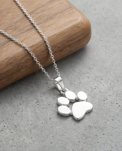 The Eternal Paw: High-Polish Silver Pet Necklace