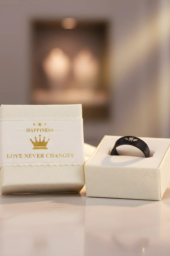 Minimalist Black Engraved Ring 5.6cm