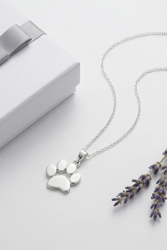 The Eternal Paw: High-Polish Silver Pet Necklace