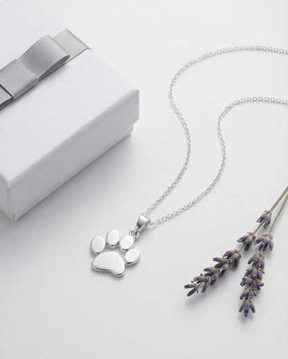 The Eternal Paw: High-Polish Silver Pet Necklace