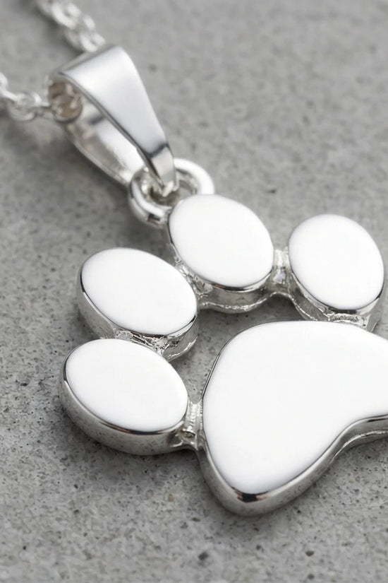 The Eternal Paw: High-Polish Silver Pet Necklace