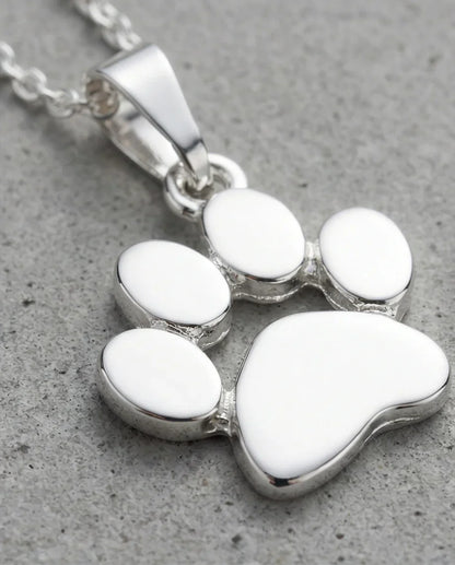 The Eternal Paw: High-Polish Silver Pet Necklace