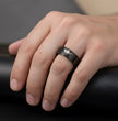 Minimalist Black Engraved Ring 5.6cm