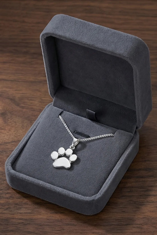 The Eternal Paw: High-Polish Silver Pet Necklace