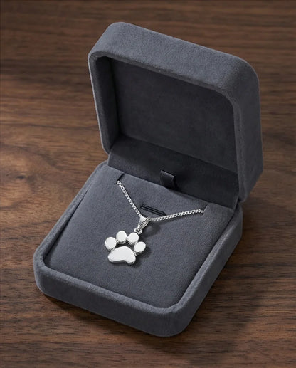 The Eternal Paw: High-Polish Silver Pet Necklace