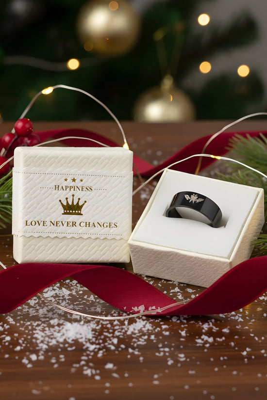 Minimalist Black Engraved Ring 5.6cm