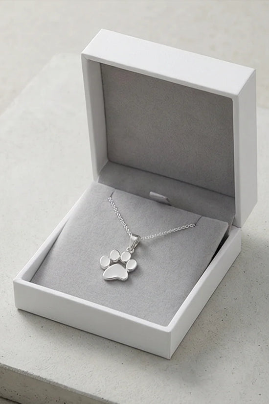 The Eternal Paw: High-Polish Silver Pet Necklace