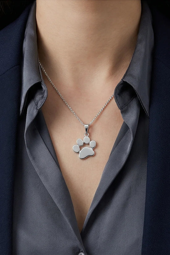 The Eternal Paw: High-Polish Silver Pet Necklace