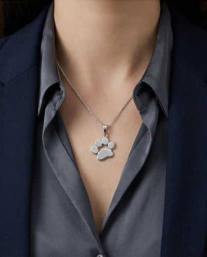 The Eternal Paw: High-Polish Silver Pet Necklace
