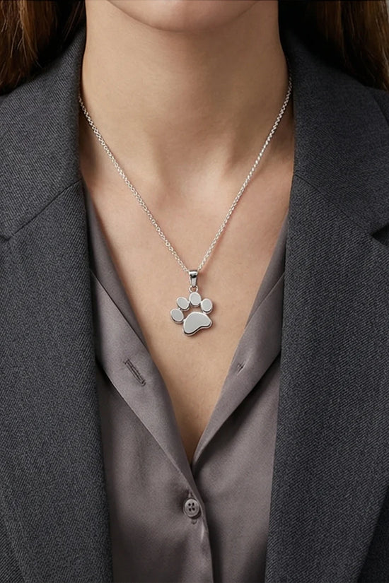 The Eternal Paw: High-Polish Silver Pet Necklace