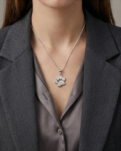 The Eternal Paw: High-Polish Silver Pet Necklace