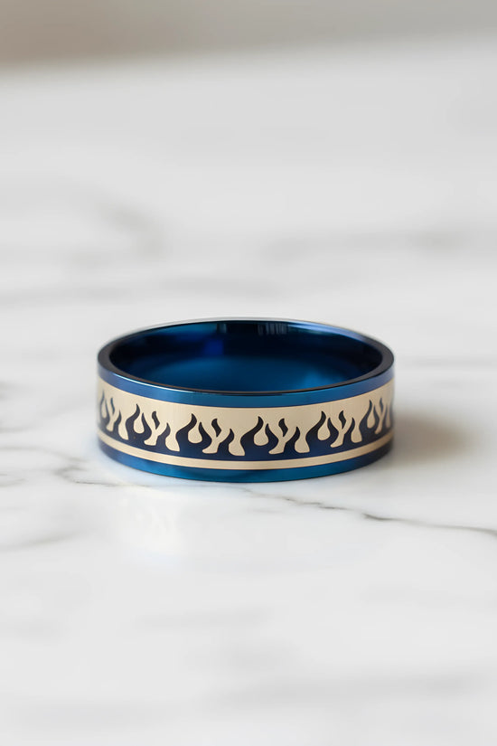 Blue Flame Pattern Ring 6.6cm