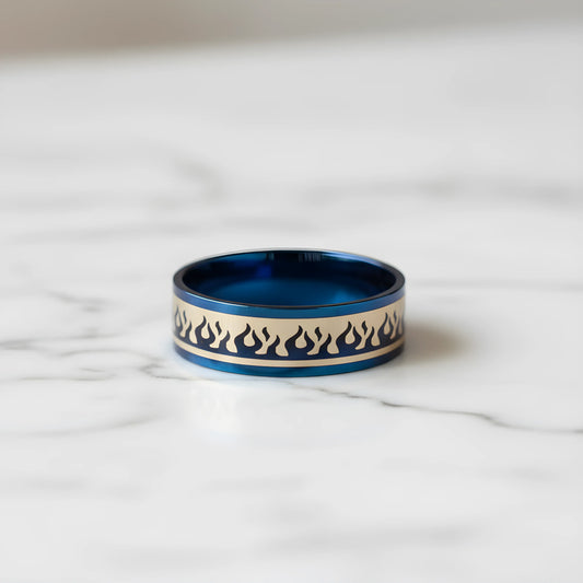 Blue Flame Pattern Ring 6.6cm