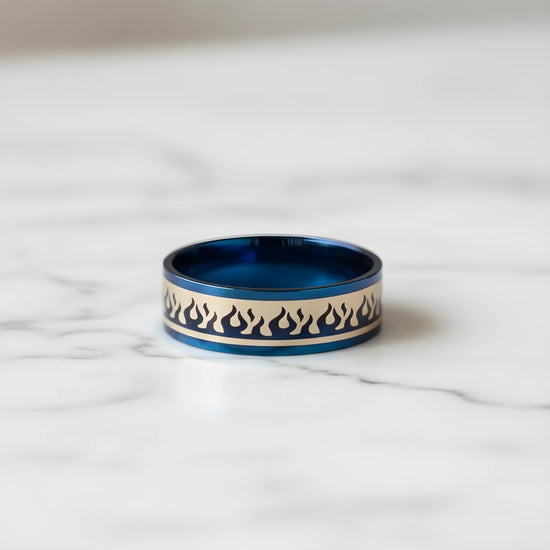 Blue Flame Pattern Ring 6.6cm