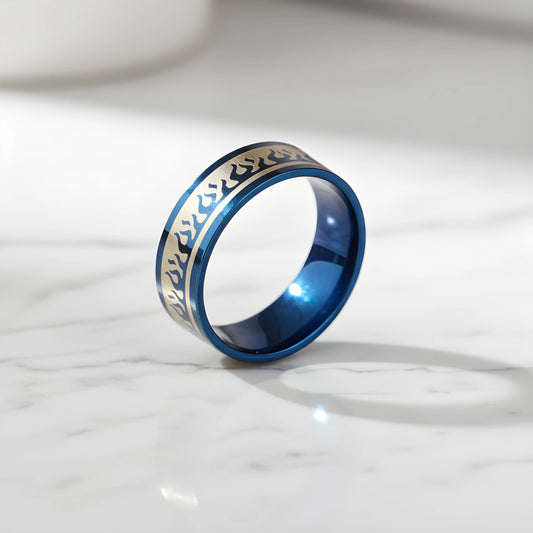 Blue Flame Pattern Ring 6.6cm