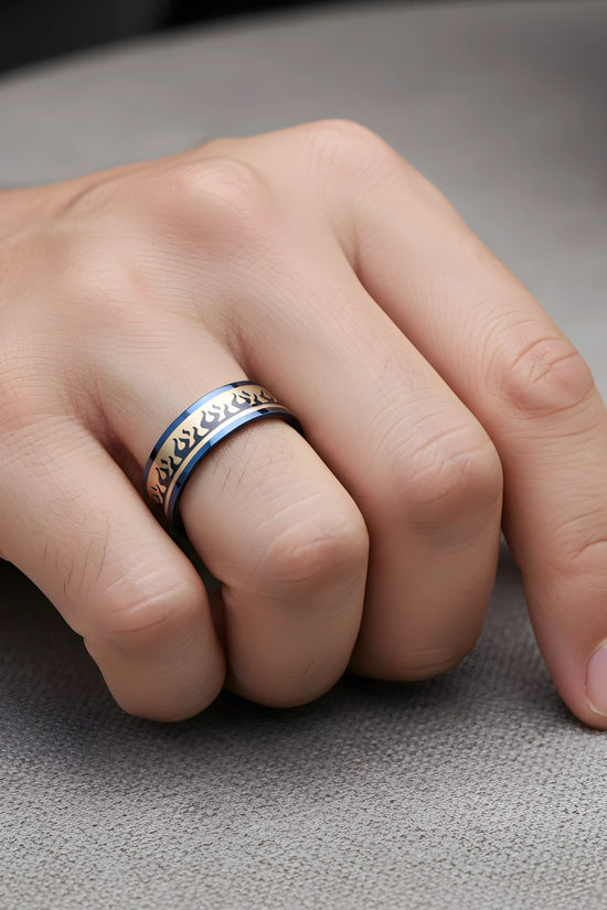 Blue Flame Pattern Ring 6.6cm