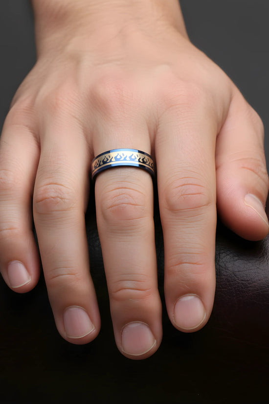 Blue Flame Pattern Ring 6.6cm