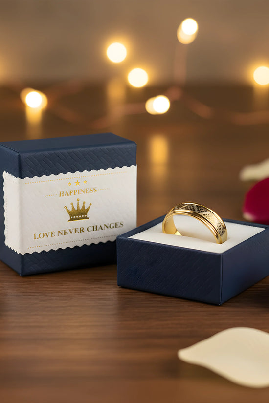 Gold Honeycomb Pattern Ring 6.5cm
