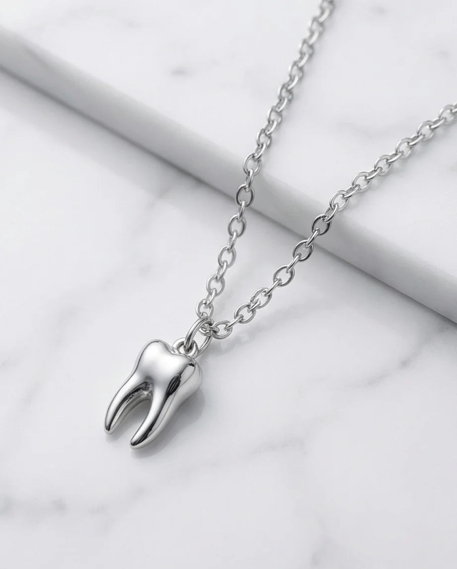The Dental Crown: Polished Silver Molar Necklace