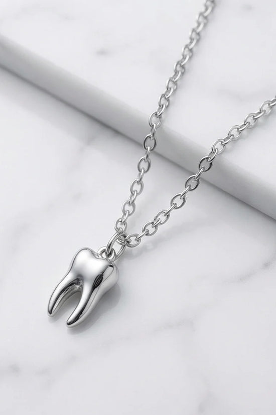 The Dental Crown: Polished Silver Molar Necklace