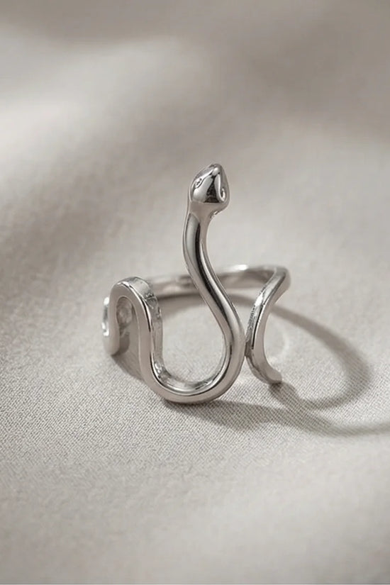 Silver Coil: Sleek Sculptural Serpentine Ring