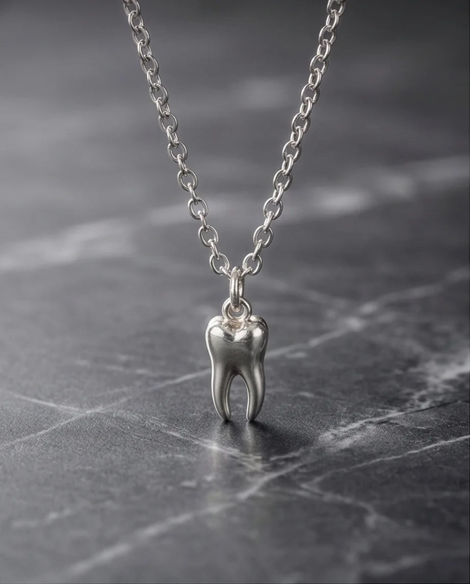 The Dental Crown: Polished Silver Molar Necklace
