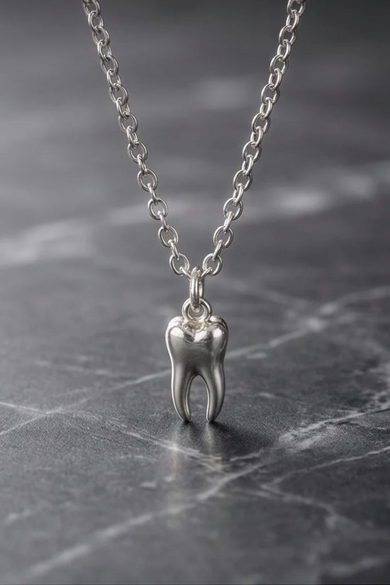 The Dental Crown: Polished Silver Molar Necklace