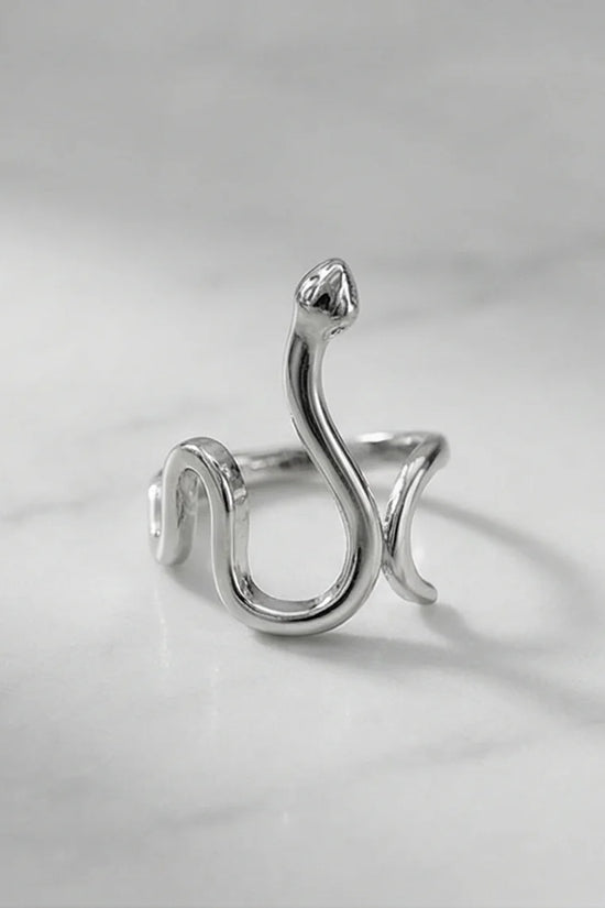 Silver Coil: Sleek Sculptural Serpentine Ring