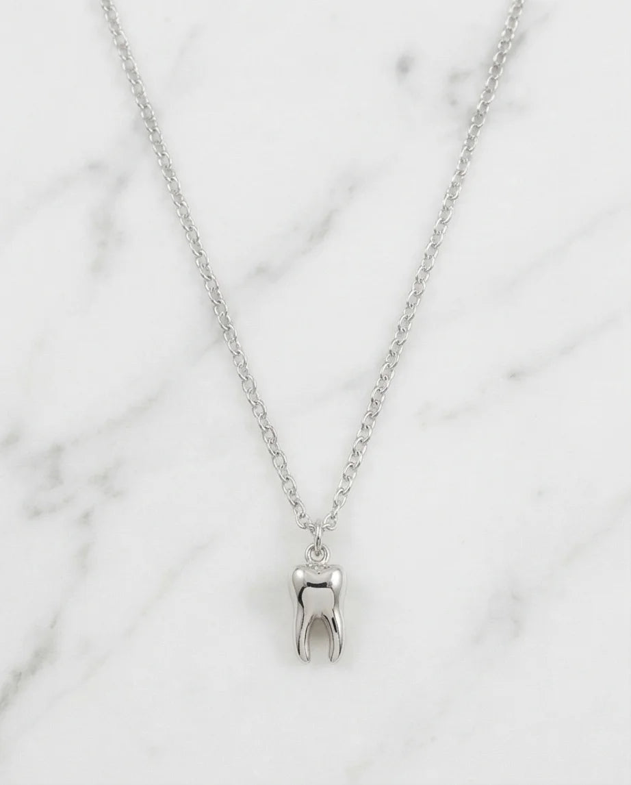 The Dental Crown: Polished Silver Molar Necklace