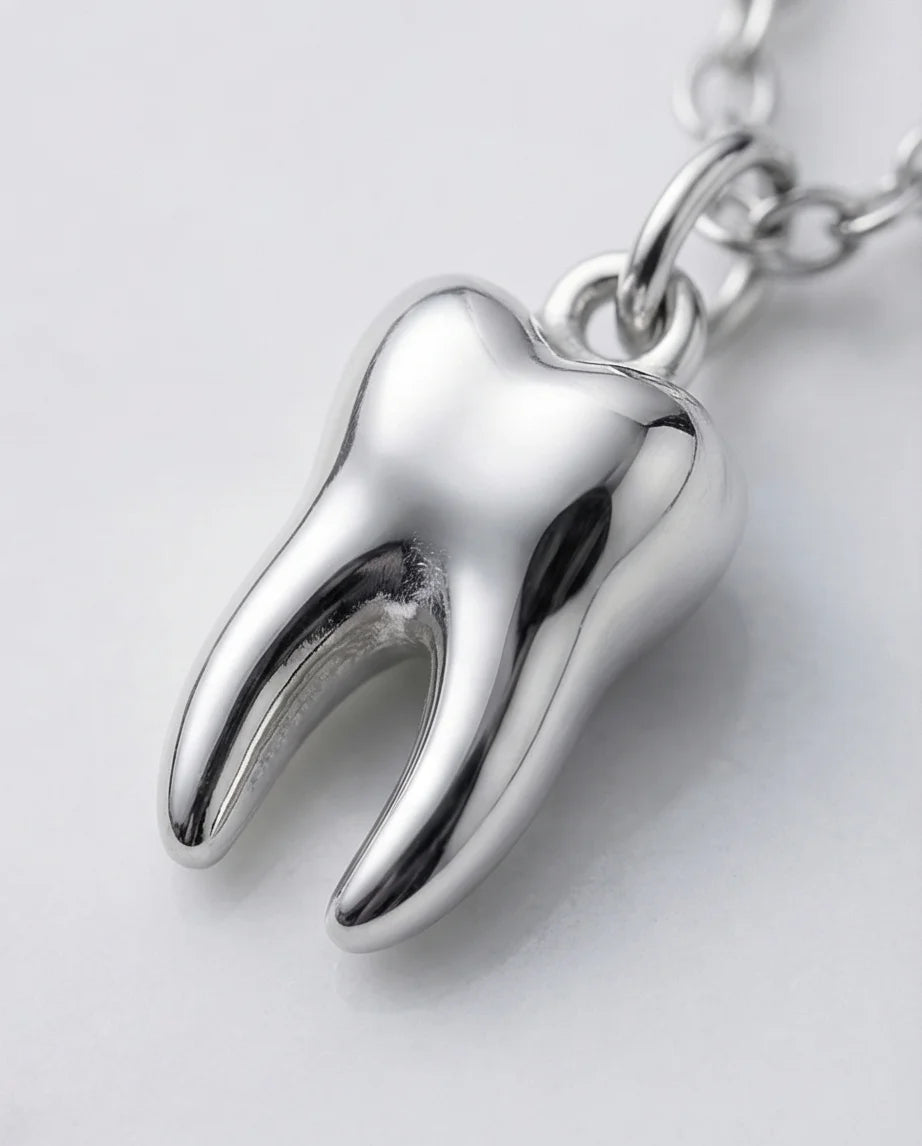 The Dental Crown: Polished Silver Molar Necklace