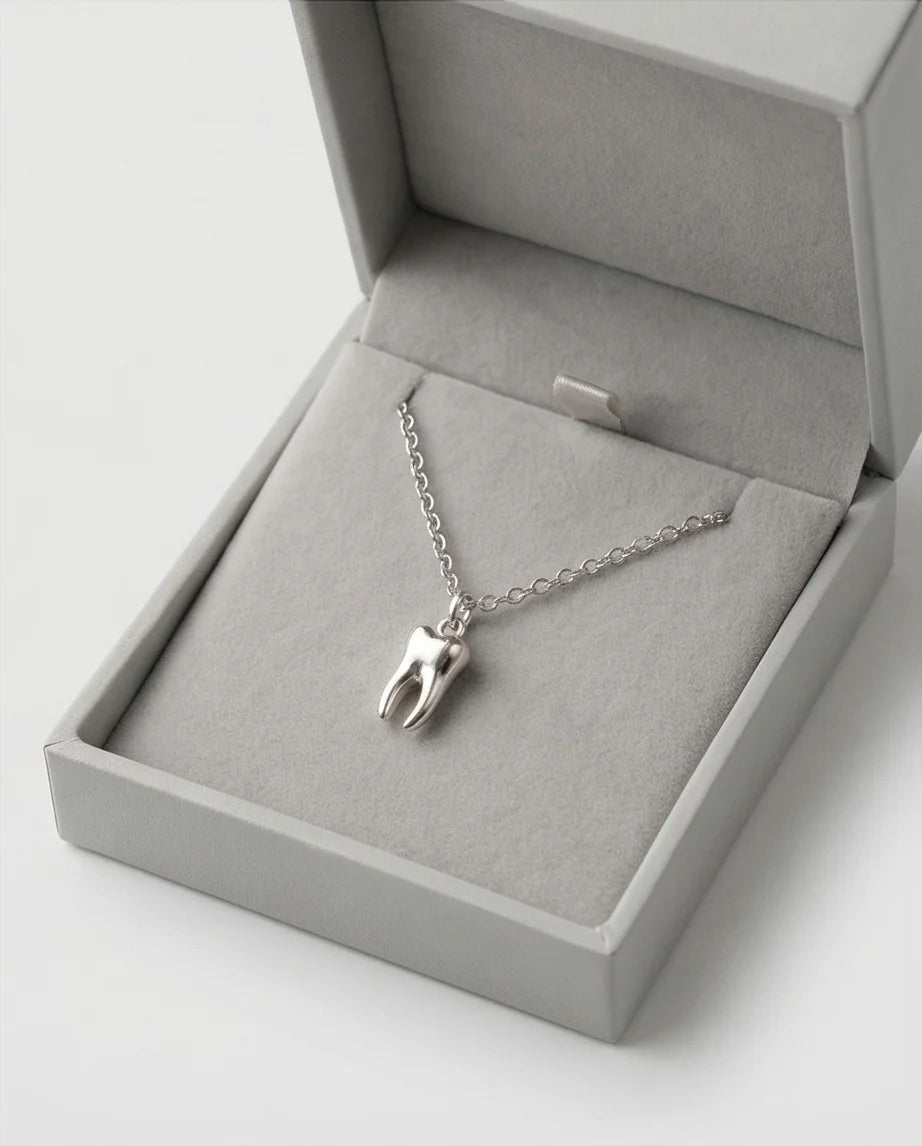 The Dental Crown: Polished Silver Molar Necklace