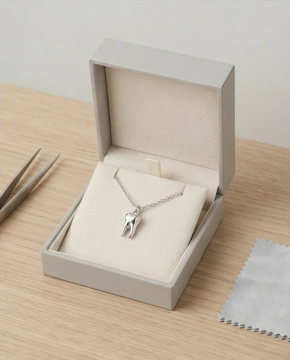 The Dental Crown: Polished Silver Molar Necklace