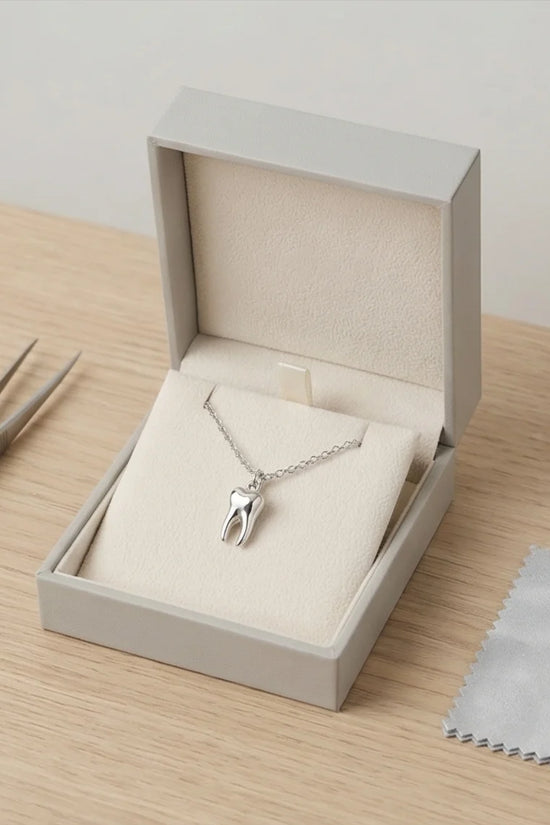 The Dental Crown: Polished Silver Molar Necklace