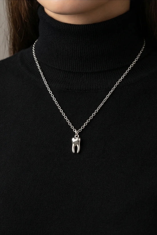 The Dental Crown: Polished Silver Molar Necklace
