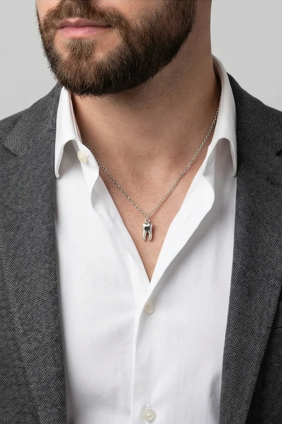The Dental Crown: Polished Silver Molar Necklace