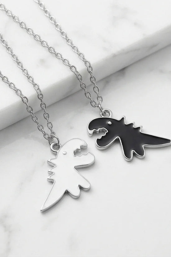 The Dino Duo: Matching Soulmate Necklaces
